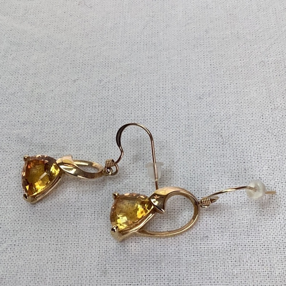 FINAL SALE PRICE 14K Yellow Gold Citrine Earrings